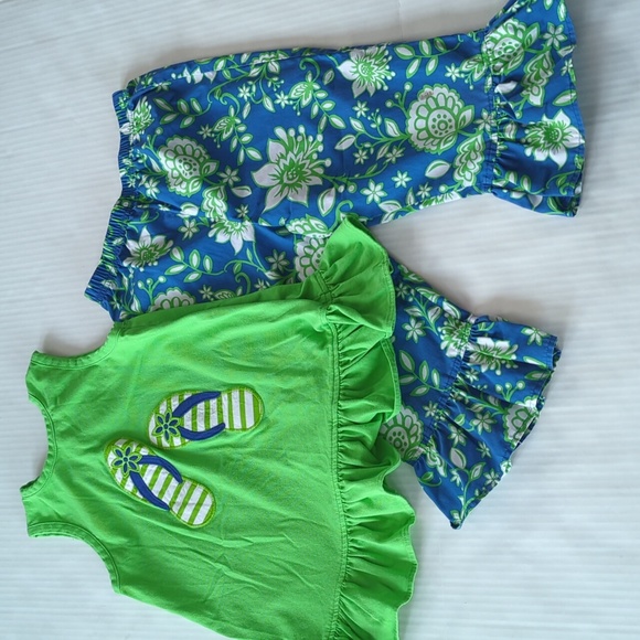 (13) Lot Bundle of Little Girls Clothes Size M 7/8 Green Blue Halloween - Picture 2 of 16